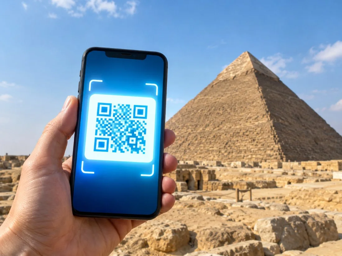 Giza Piramides QR-kode Toegangskaartjie